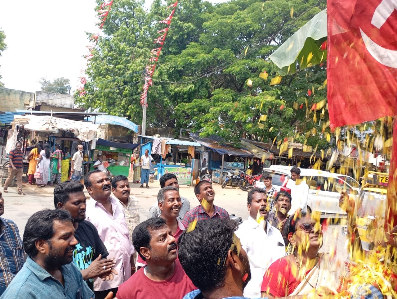 May Day celebrations under the auspices of labor unions in Pakala.